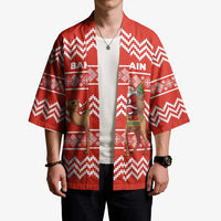 Bahrain Christmas Kimono with Santa Riding Camel Red Geometric Pattern and Festive Design - Wonder Print Shop