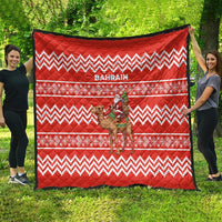 Bahrain Christmas Quilt with Santa Riding Camel Red Geometric Pattern and Festive Design - Wonder Print Shop
