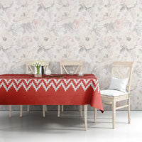 Bahrain Christmas Tablecloth with Santa Riding Camel Red Geometric Pattern and Festive Design - Wonder Print Shop