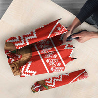Bahrain Christmas Umbrella with Santa Riding Camel Red Geometric Pattern and Festive Design - Wonder Print Shop