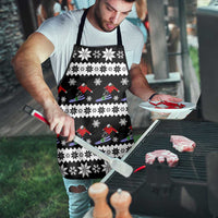 Skiing Snowflake Christmas Apron Xmas Holiday Patterns - Wonder Print Shop