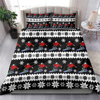 Skiing Snowflake Christmas Bedding Set Xmas Holiday Patterns - Wonder Print Shop