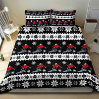 Skiing Snowflake Christmas Bedding Set Xmas Holiday Patterns - Wonder Print Shop