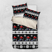 Skiing Snowflake Christmas Bedding Set Xmas Holiday Patterns - Wonder Print Shop