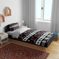 Skiing Snowflake Christmas Bedding Set Xmas Holiday Patterns - Wonder Print Shop