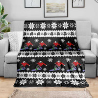 Skiing Snowflake Christmas Blanket Xmas Holiday Patterns - Wonder Print Shop