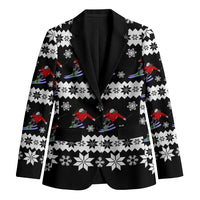Skiing Snowflake Christmas Blazer Xmas Holiday Patterns - Wonder Print Shop