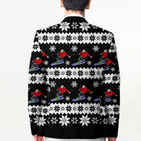 Skiing Snowflake Christmas Blazer Xmas Holiday Patterns - Wonder Print Shop