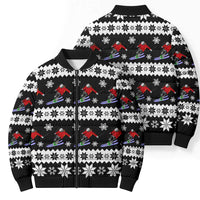 Skiing Snowflake Christmas Bomber Puffer Jacket Xmas Holiday Patterns - Wonder Print Shop