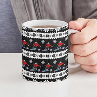 Skiing Snowflake Christmas Ceramic Mug Xmas Holiday Patterns - Wonder Print Shop