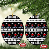 Skiing Snowflake Christmas Ceramic Ornament Xmas Holiday Patterns - Wonder Print Shop