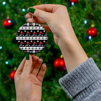 Skiing Snowflake Christmas Ceramic Ornament Xmas Holiday Patterns - Wonder Print Shop