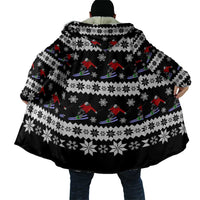 Skiing Snowflake Christmas Cloak Xmas Holiday Patterns - Wonder Print Shop