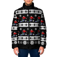 Skiing Snowflake Christmas Padded Jacket Xmas Holiday Patterns - Wonder Print Shop