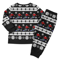 Skiing Snowflake Christmas Pajama Set Xmas Holiday Patterns - Wonder Print Shop