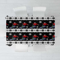 Skiing Snowflake Christmas Tablecloth Xmas Holiday Patterns - Wonder Print Shop