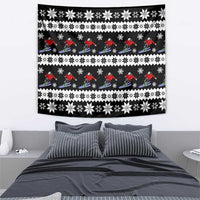 Skiing Snowflake Christmas Tapestry Xmas Holiday Patterns - Wonder Print Shop