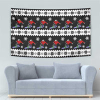 Skiing Snowflake Christmas Tapestry Xmas Holiday Patterns - Wonder Print Shop