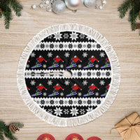 Skiing Snowflake Christmas Tree Skirt Xmas Holiday Patterns - Wonder Print Shop