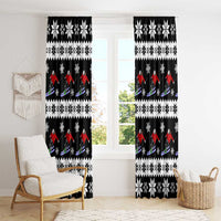 Skiing Snowflake Christmas Window Curtain Xmas Holiday Patterns - Wonder Print Shop