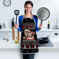 Skull Couple Christmas Apron Xmas Holiday Patterns - Wonder Print Shop