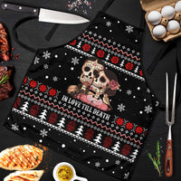 Skull Couple Christmas Apron Xmas Holiday Patterns - Wonder Print Shop