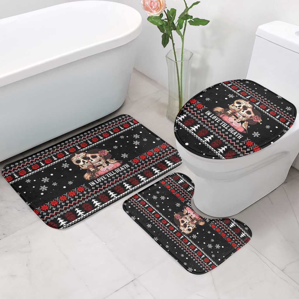 Skull Couple Christmas Bathroom Set Xmas Holiday Patterns - Wonder Print Shop