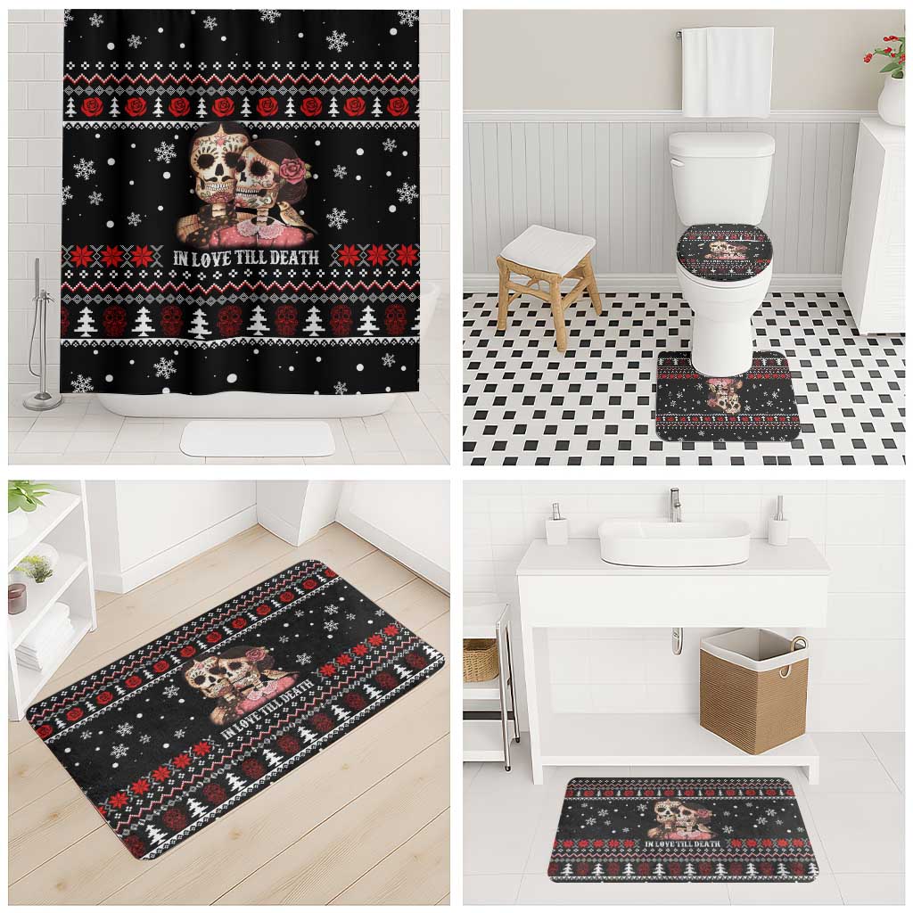 Skull Couple Christmas Bathroom Set Xmas Holiday Patterns - Wonder Print Shop