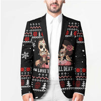 Skull Couple Christmas Blazer Xmas Holiday Patterns - Wonder Print Shop