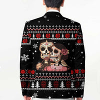 Skull Couple Christmas Blazer Xmas Holiday Patterns - Wonder Print Shop