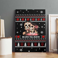 Skull Couple Christmas Canvas Wall Art Xmas Holiday Patterns - Wonder Print Shop
