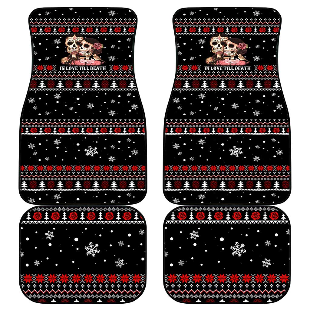 Skull Couple Christmas Car Mats Xmas Holiday Patterns - Wonder Print Shop