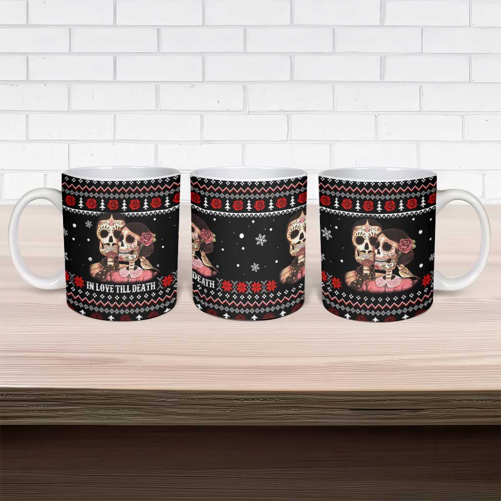 Skull Couple Christmas Ceramic Mug Xmas Holiday Patterns - Wonder Print Shop