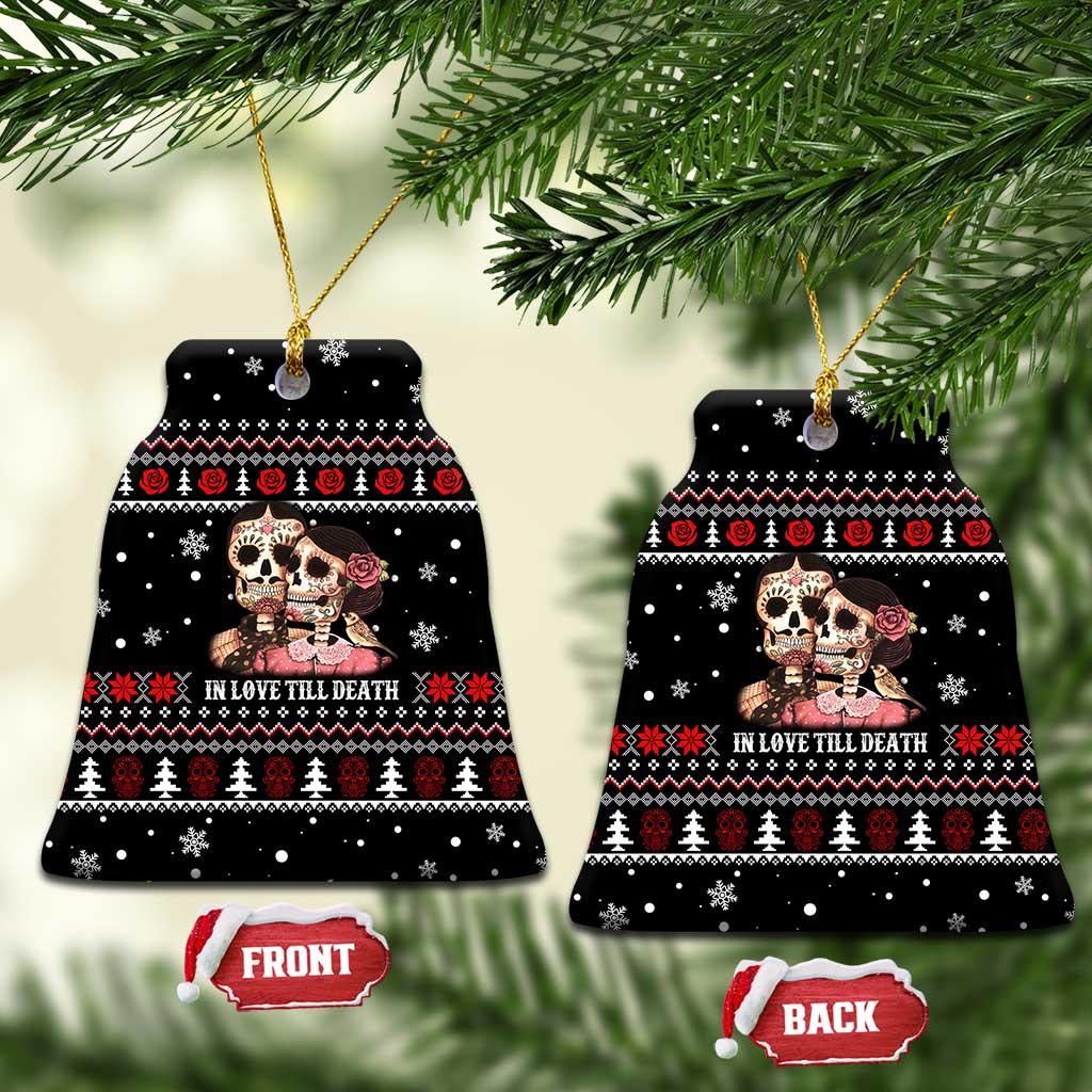 Skull Couple Christmas Ceramic Ornament Xmas Holiday Patterns - Wonder Print Shop
