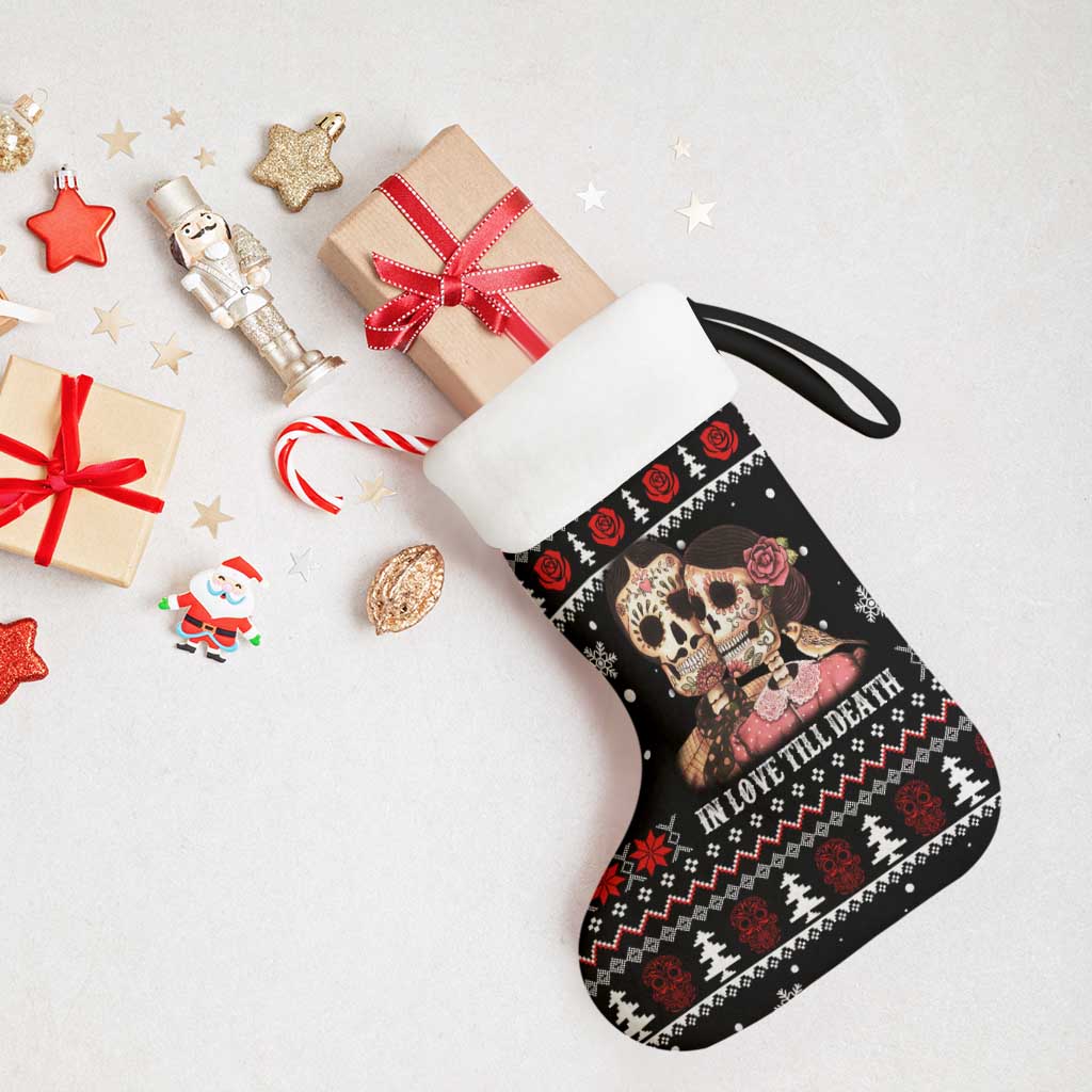 Skull Couple Christmas Stocking Xmas Holiday Patterns - Wonder Print Shop