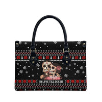 Skull Couple Christmas Leather Bag Xmas Holiday Patterns - Wonder Print Shop