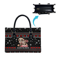 Skull Couple Christmas Leather Bag Xmas Holiday Patterns - Wonder Print Shop