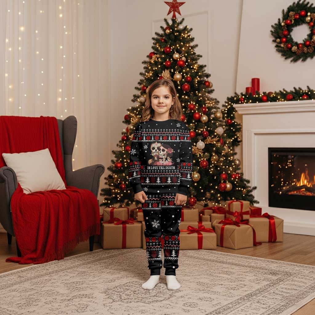 Skull Couple Christmas Pajama Set Xmas Holiday Patterns - Wonder Print Shop