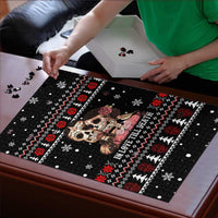 Skull Couple Christmas Puzzle Xmas Holiday Patterns - Wonder Print Shop