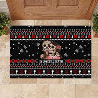 Skull Couple Christmas Rubber Doormat Xmas Holiday Patterns - Wonder Print Shop