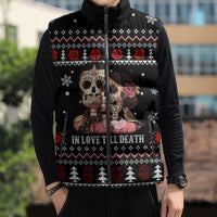 Skull Couple Christmas Sleeveless Puffer Jacket Xmas Holiday Patterns - Wonder Print Shop
