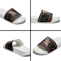 Skull Couple Christmas Slide Sandals Xmas Holiday Patterns - Wonder Print Shop