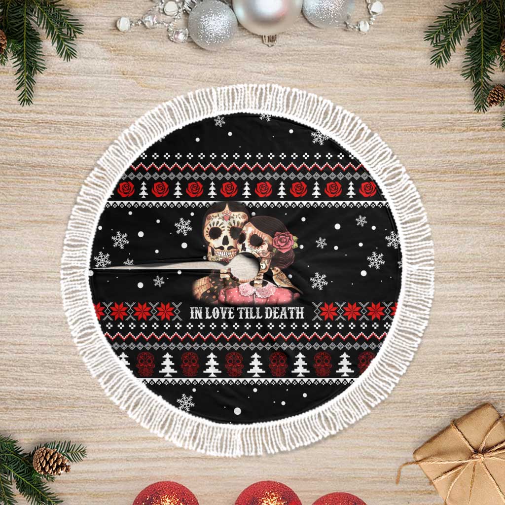 Skull Couple Christmas Tree Skirt Xmas Holiday Patterns - Wonder Print Shop