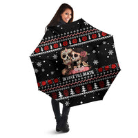 Skull Couple Christmas Umbrella Xmas Holiday Patterns - Wonder Print Shop