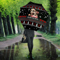 Skull Couple Christmas Umbrella Xmas Holiday Patterns - Wonder Print Shop