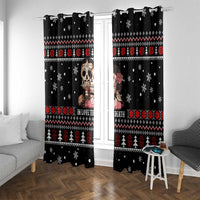 Skull Couple Christmas Window Curtain Xmas Holiday Patterns - Wonder Print Shop