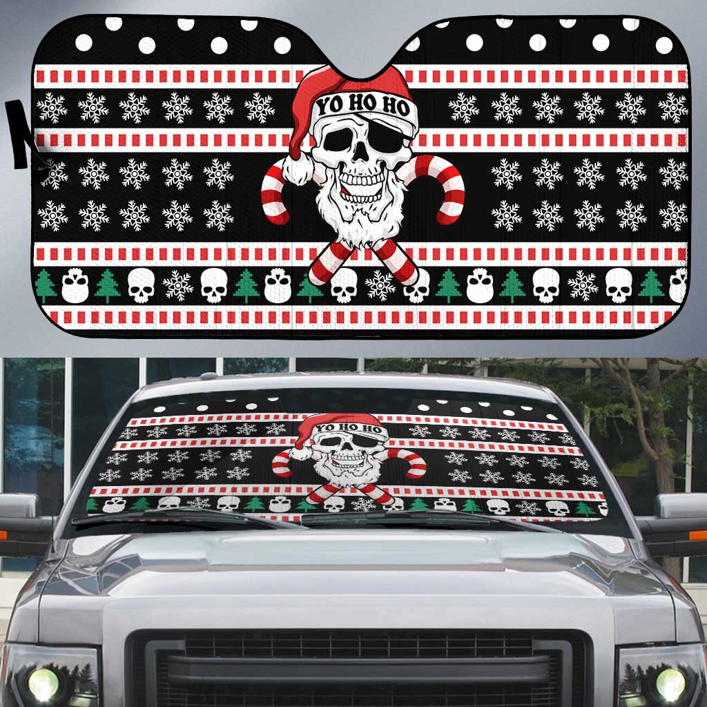 Skull Creepmas Christmas Yall Christmas Auto Sun Shade Xmas Holiday Patterns - Wonder Print Shop