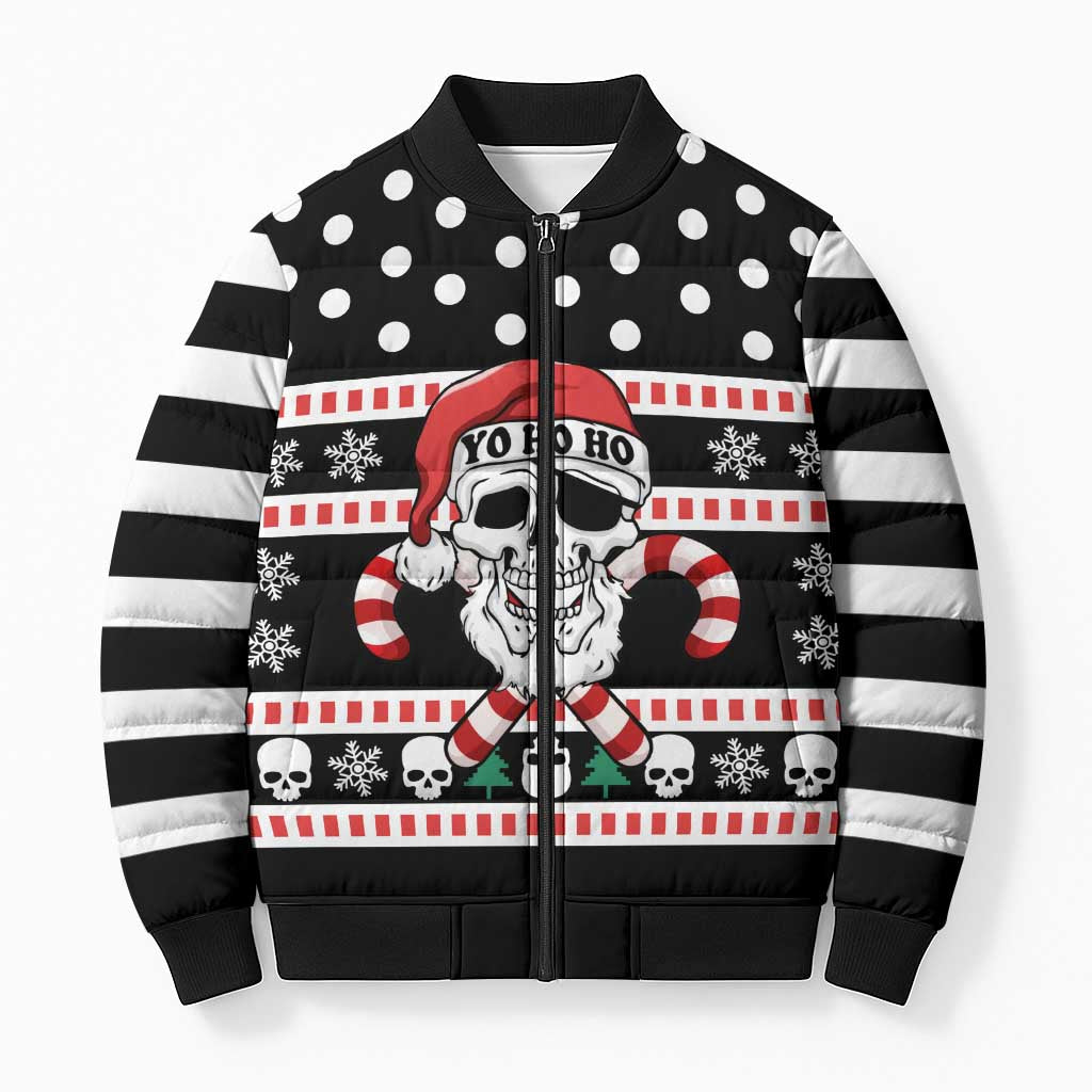 Skull Creepmas Christmas Yall Christmas Bomber Puffer Jacket Xmas Holiday Patterns - Wonder Print Shop