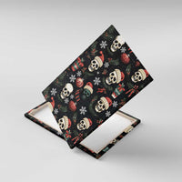 Skull Face Christmas Canvas Wall Art Xmas Holiday Patterns - Wonder Print Shop