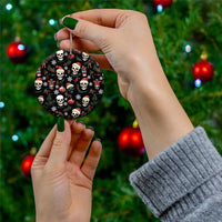Skull Face Christmas Ceramic Ornament Xmas Holiday Patterns - Wonder Print Shop